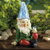 Accent Plus Gnome with Bird Solar Garden Statue