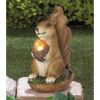 Accent Plus Solar-Powered Light-Up Squirrel Statue