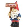 Accent Plus Solar Light-Up Garden Gnome with Welcome Sign