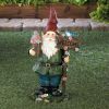Accent Plus Solar Welcome Gnome with Light-Up Bluebird