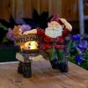 Accent Plus Solar Gnome on Welcome Bench with Light-Up Jewels