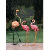Accent Plus Walking Flamingo Metal Garden Decor