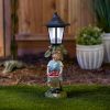 Accent Plus Child with Apple Basket Solar Garden Light