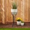 Summerfield Terrace Black Iron Plant Stand with Basket