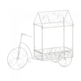 Summerfield Terrace White Iron Tricycle Plant Cart