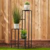 Summerfield Terrace Four-Tier Modern Black Metal Plant Stand or Display Unit