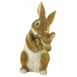 Accent Plus Mother and Baby Bunny Rabbit Bonding Time Figurine