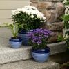 Accent Plus Two-Tone Blue Ceramic Planter Set