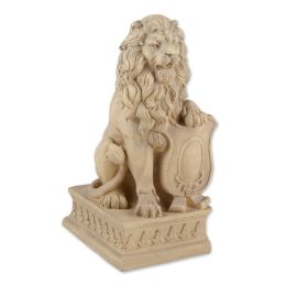 Accent Plus Lion with Shield Garden Statue - Ivory