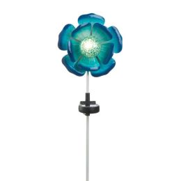 Summerfield Terrace Solar Lighted Garden Stake - Blue Flower