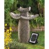 Cascading Fountains Stone-Look Temple Garden Fountain - Solar or Cord Power