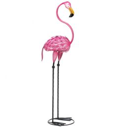Accent Plus Metal 3-Foot Flamingo Yard Art