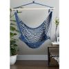 Accent Plus Recycled Cotton Swinging Hammock Chair - Blue