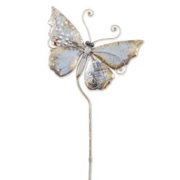 Accent Plus Mixed Pattern Metal Butterfly Garden Stake - 35 inches