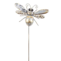 Accent Plus Mixed Pattern Metal Bee Garden Stake - 38 inches