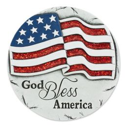 Accent Plus Sparkly God Bless America Cement Garden Stepping Stone
