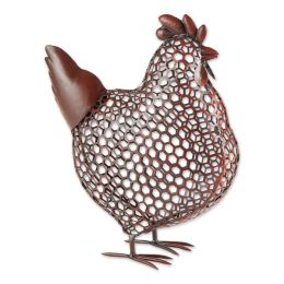 Accent Plus Open Geometric Frame Metal Chicken Sculpture