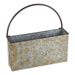 Accent Plus Rectangle Galvanized Metal Wall Planter