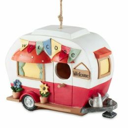 Accent Plus Red and White Camper Birdhouse