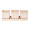 Accent Plus Ceramic Mini Planter Set - Ivory Square