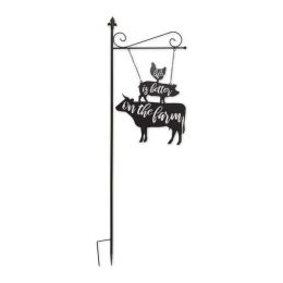 Accent Plus Life is Better on the Farm Iron Garden Stake