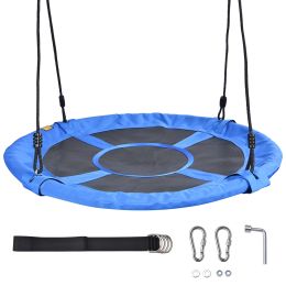 700LBS Weight Capacity 40" Flying Saucer Swing for Kids Outdoor, Large Round Tire Swings for Trees and Swingset, Strong Heavy Duty for Outside Playgro