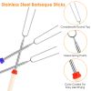 Stainless Steel Roasting Sticks Set 31.9in Extendable Telescoping Marshmallow Hot Dog Fork Skewers Set