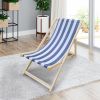 Populus wood sling chair blue Stripe Broad  Dark blue Strip