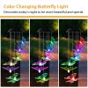 Solar LED Butterfly Wind Chimes Color Changing LED Butterfly String Light Patio Garden Decor