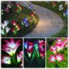2Pcs Solar Garden Lights Outdoor Lily Flower LED Light 7-Color Changing IP65 Waterproof