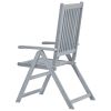 Garden Reclining Chairs 3 pcs Gray Solid Acacia Wood