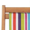 Folding Beach Chair Fabric and Wooden Frame Multicolor