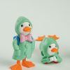 4Pcs Green raincoat duckling, home decoration cartoon creative small ornament gift