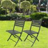 Outdoor Folding Chair Set of 2 All Weather Aluminum Patio Chairs