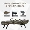 Outdoor Living Outdoor PE Wicker Chaise Lounge with Armrest- Set of 2 Patio Reclining Chair