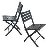 Outdoor Folding Chair Set of 2 All Weather Aluminum Patio Chairs