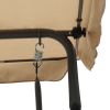 Outdoor 3 Person Patio Swing Seat with Adjustable Canopy for Patio, Garden, Poolside, Balcony -- Brown XH