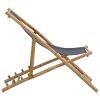 Deck Chair Bamboo and Canvas Dark Gray