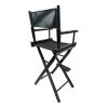 Casual Home Director's Chair , Black Frame/Black Canvas , Suitable for adults, foldable style,  2pcs/set populus