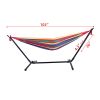 Free sipping Hammock Set Steel Stand Outdoor Camping Hanging Swing Bed Stripe YJ