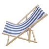 Populus wood sling chair blue Stripe Broad  Dark blue Strip