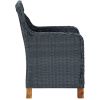 3 Piece Garden Lounge Set with Cushions Poly Rattan Dark Gray