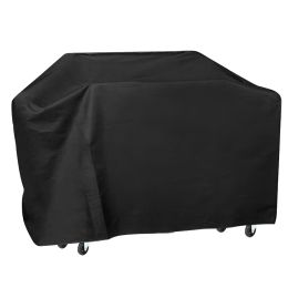 57-inch BBQ Grill Cover Weather Resistant Outdoor Barbeque Grill Covers UV Resistant (Color: Black)