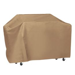 57-inch BBQ Grill Cover Weather Resistant Outdoor Barbeque Grill Covers UV Resistant (Color: Tan)