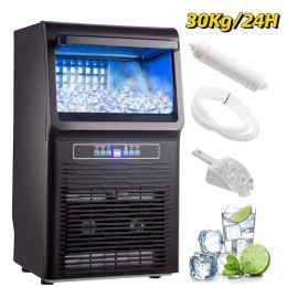 Commercial Home Standing Ice Maker With Ice Scoop And LED Display 66LBS/24H (Color: Black, Type: Ice Maker)