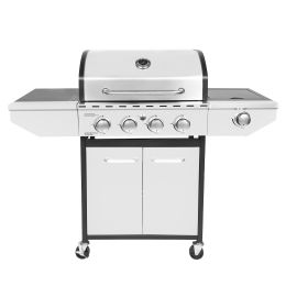 4-Burner Propane Gas Grill with Side Burner, Stainless Steel, Cabinet for BBQ (only for pickup) (Grill Size: 4-burner)