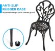 3-Piece Bistro Table Set, Cast Aluminum Outdoor Bistro Furniture Set, Patio Bistro Sets with Small Round Table and 2 Chairs for Porch, Lawn, Garden, B